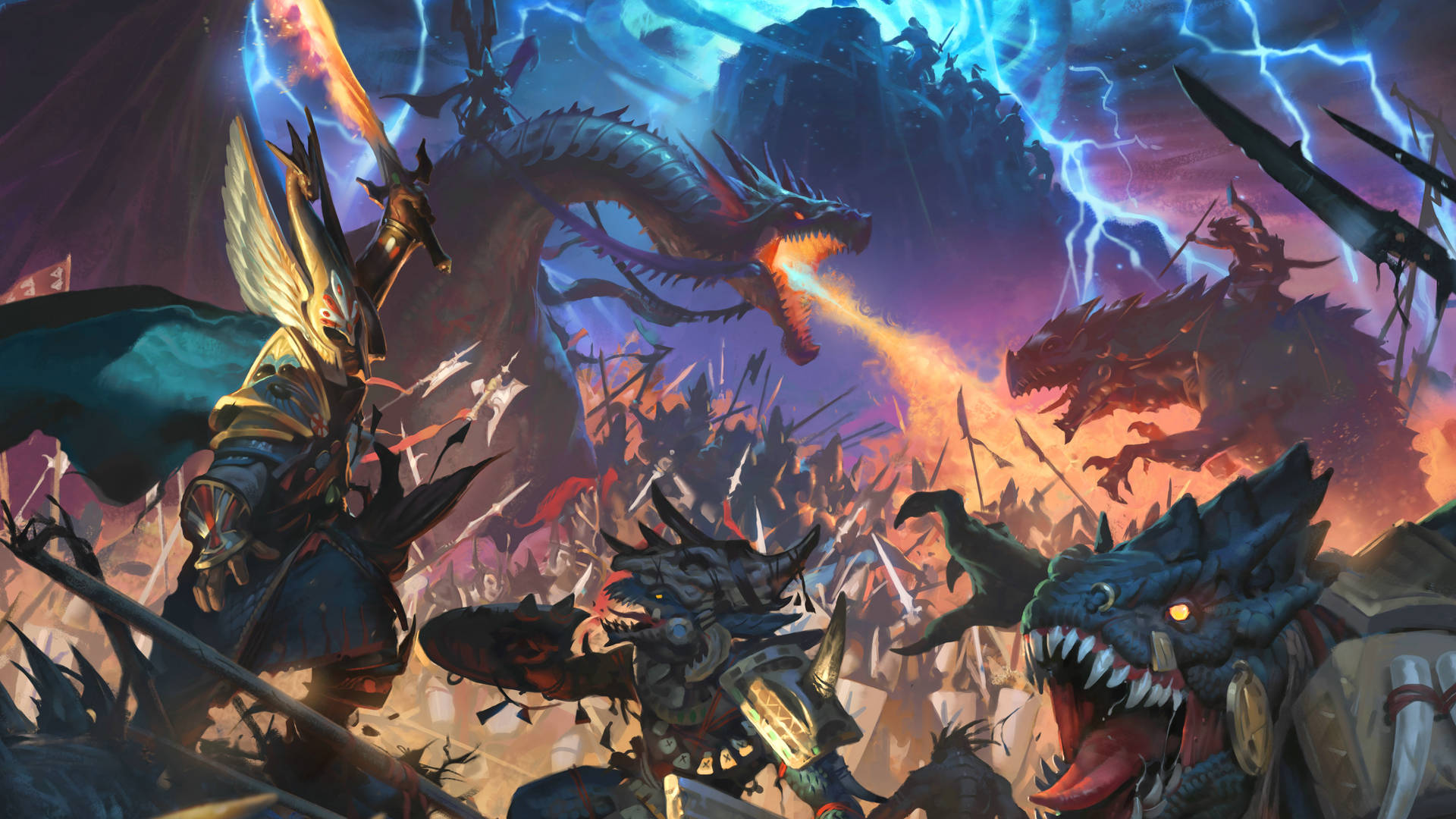Colorful Warhammer Total War Battle Wallpaper