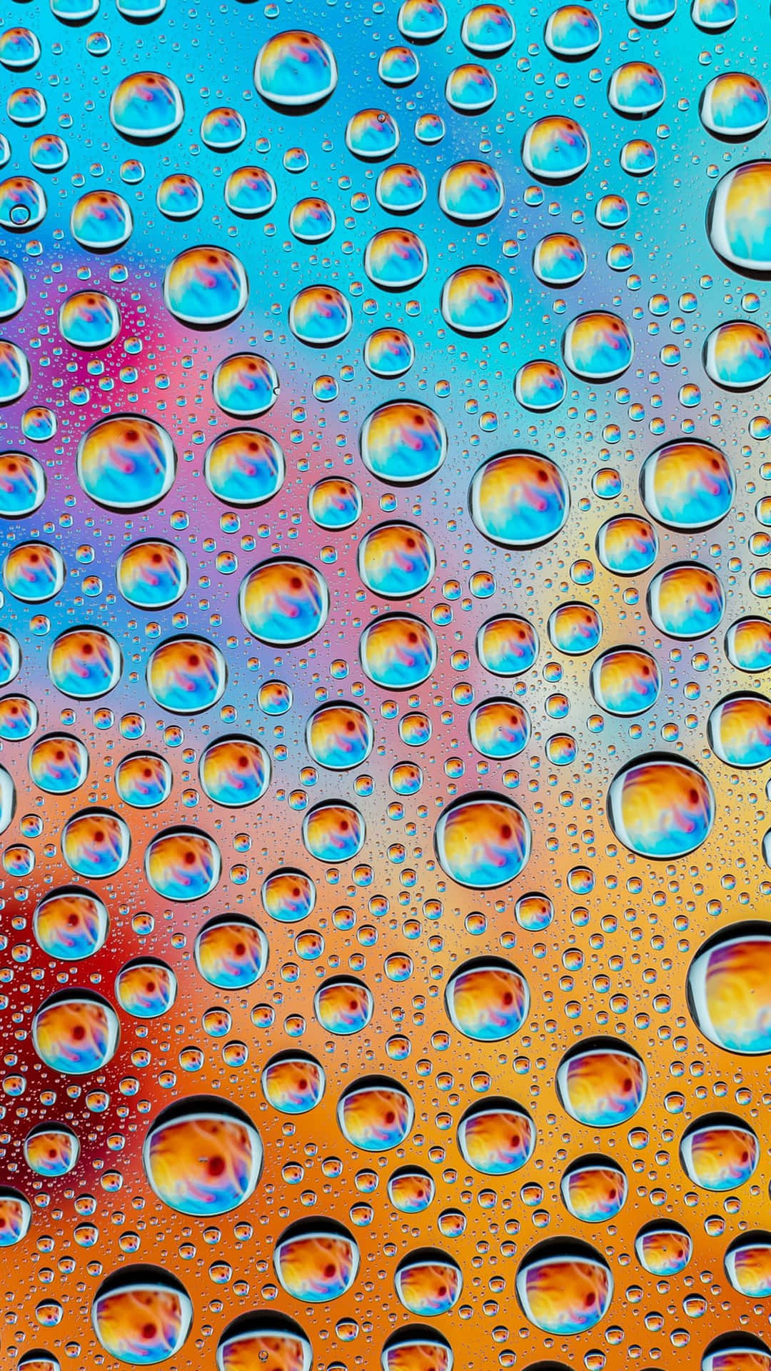 Colorful Water Droplets Abstract Wallpaper