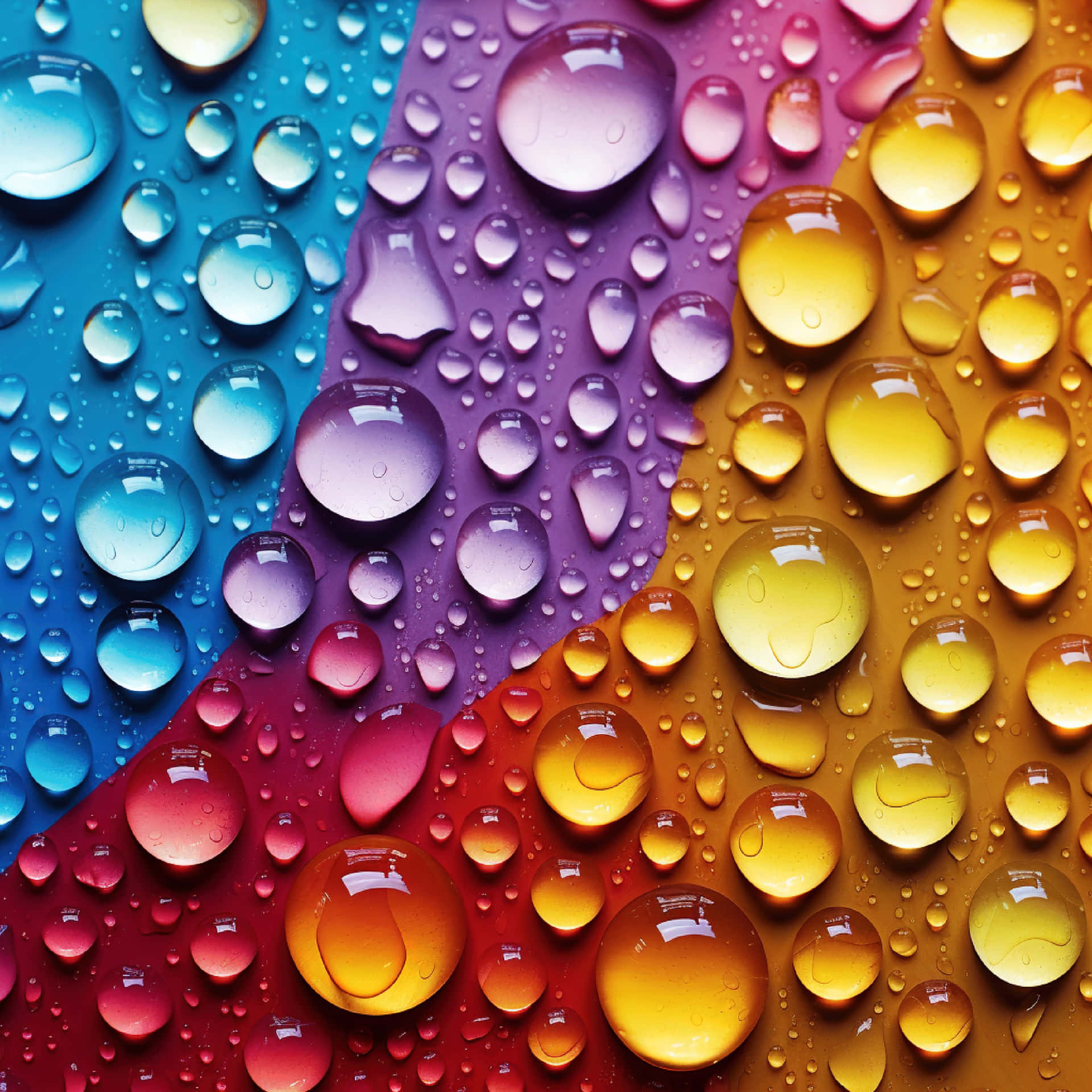 Colorful Water Droplets Texture Wallpaper