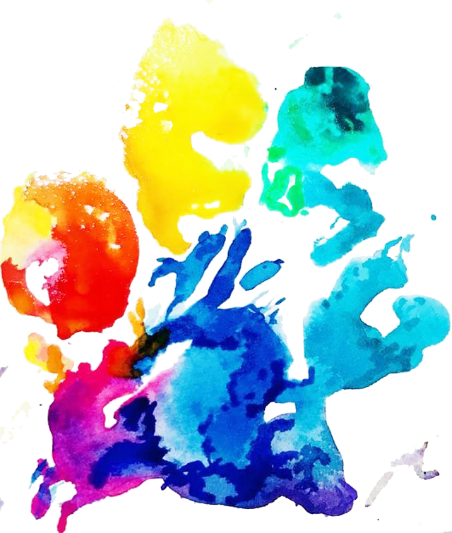 Colorful Watercolor Paw Print PNG