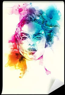 Colorful Watercolor Portrait Abstract PNG