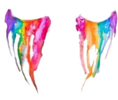 Colorful Watercolor Wings Arcoiris PNG