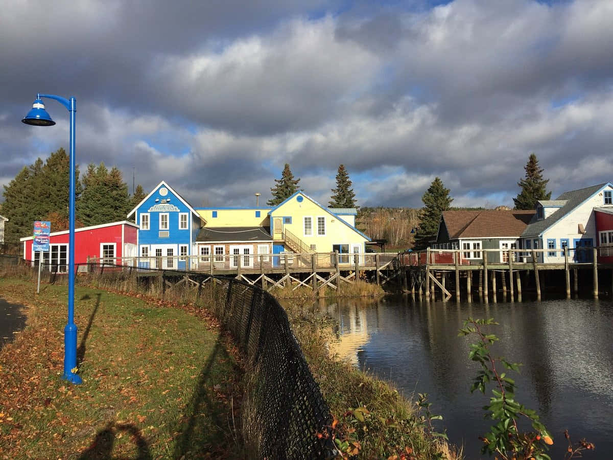 Colorful Waterfront Buildings Moncton Wallpaper