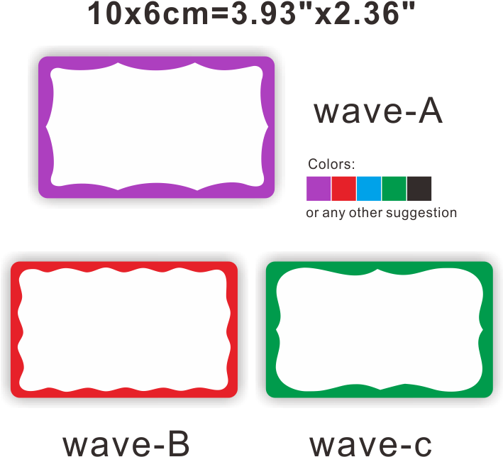 Colorful Wave Labels Design PNG