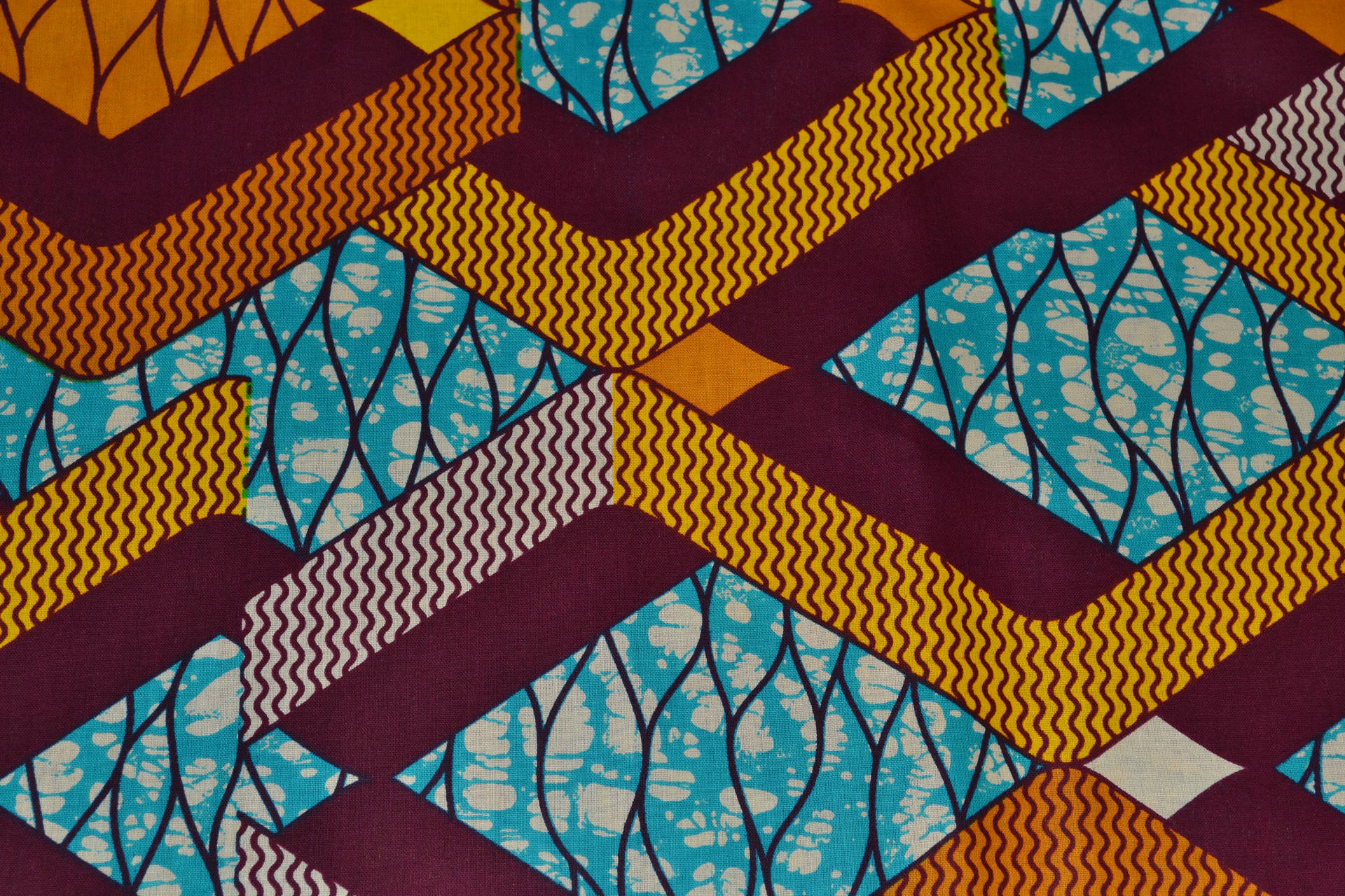 Colorful Wax Fabric Print Wallpaper