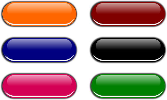 Colorful Web Buttons Set PNG