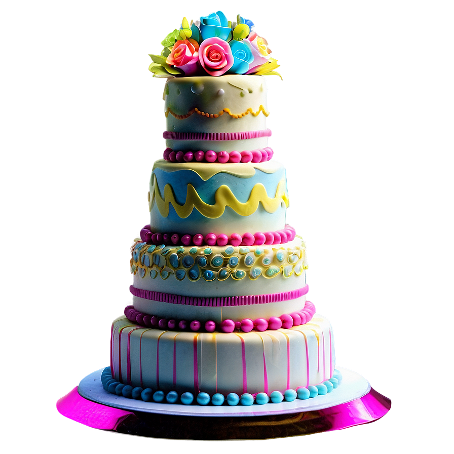 Colorful Wedding Cake Png 06122024 PNG