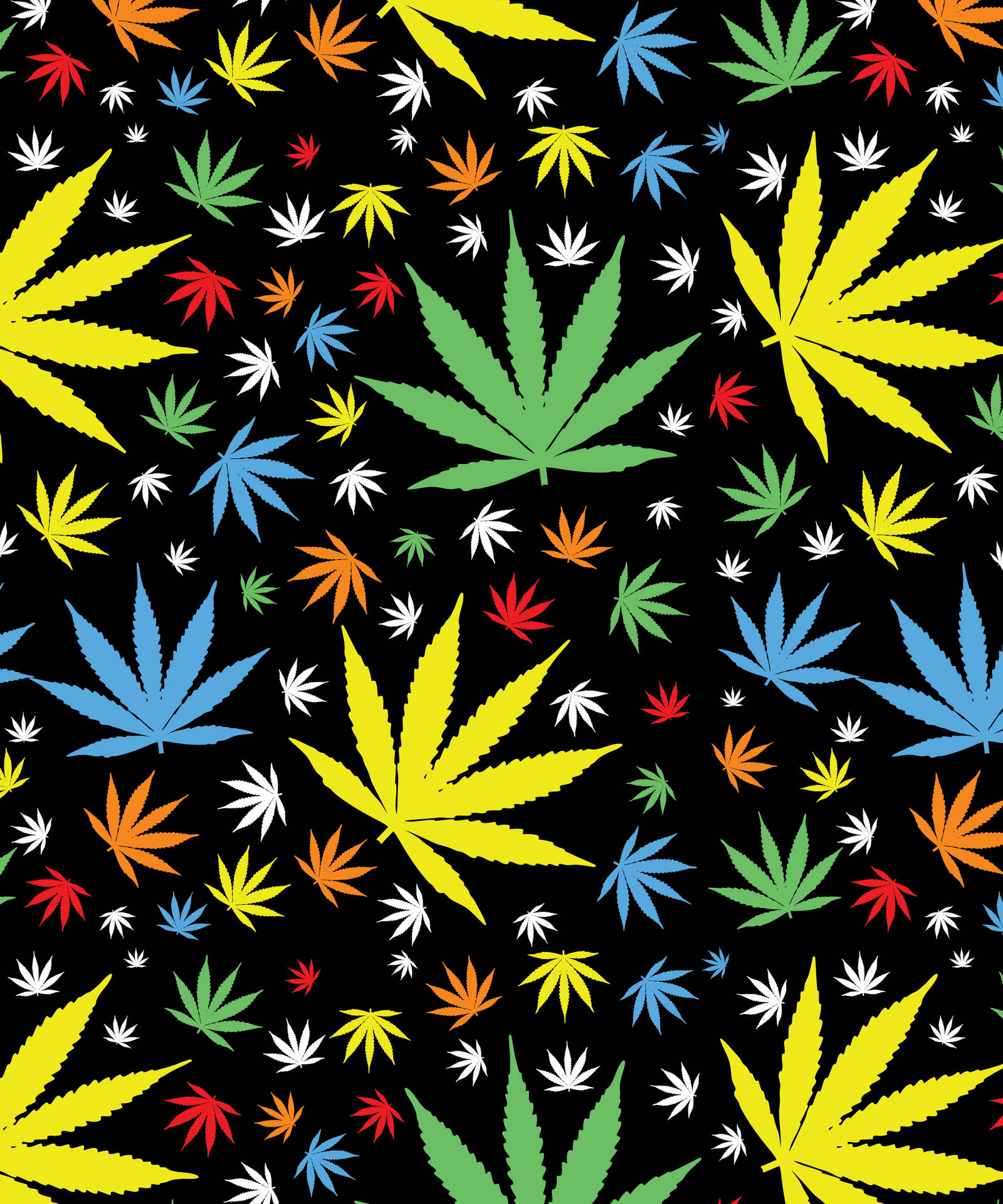Grafichefoglia Di Marijuana Colorate. Sfondo