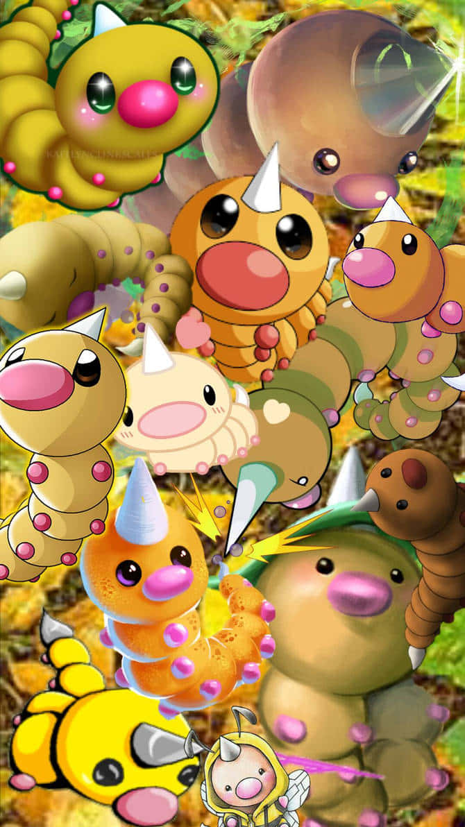 Colorful Weedle Collage Wallpaper