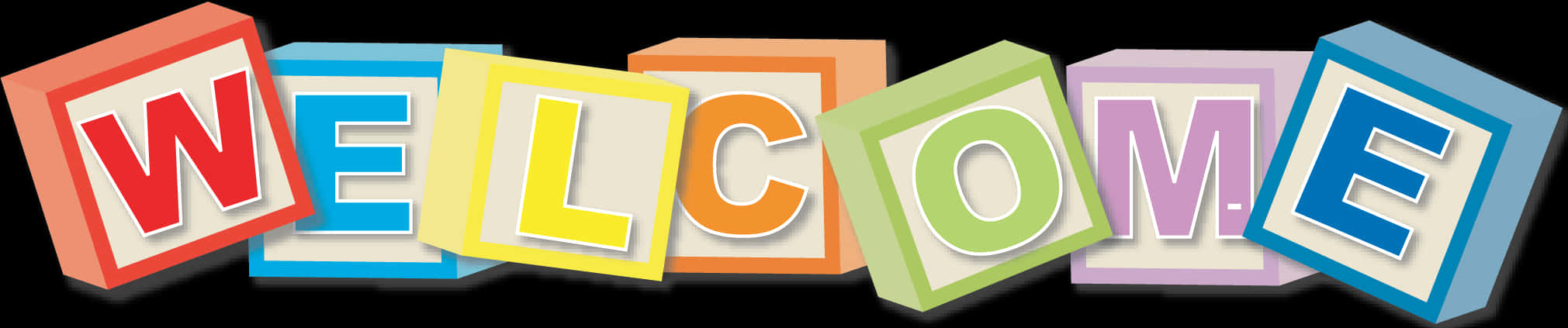 Colorful Welcome Blocks PNG