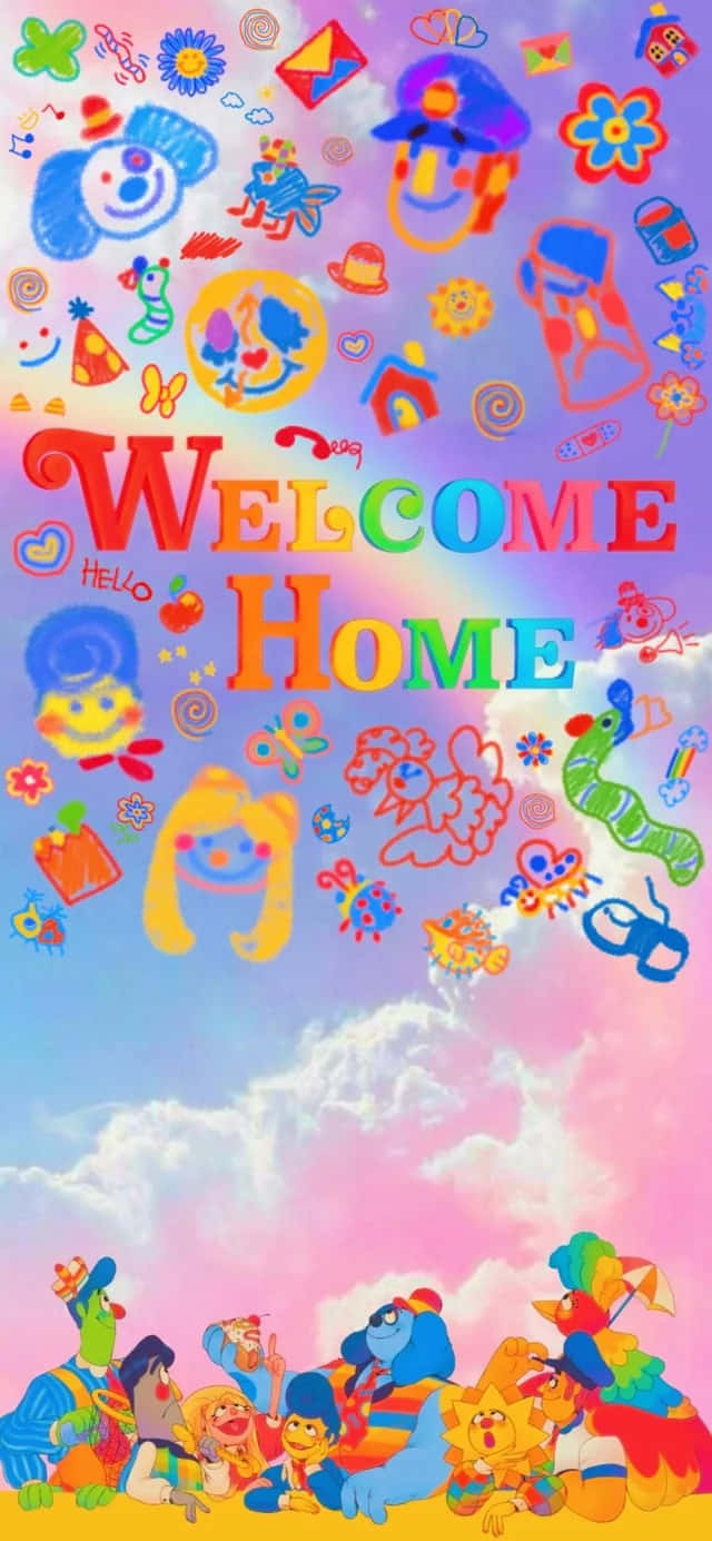 Colorful_ Welcome_ Home_ Cartoon_ Celebration Wallpaper