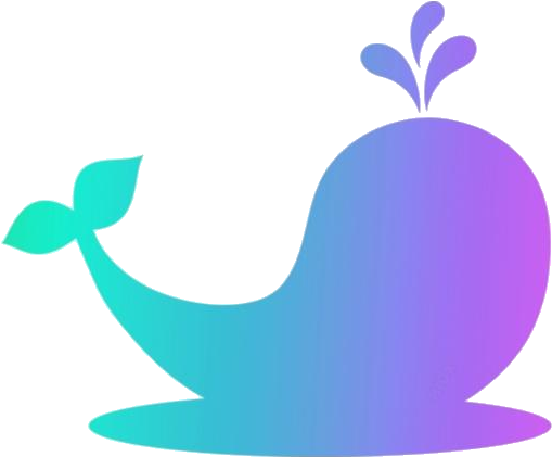 Colorful Whale Cartoon Clipart PNG