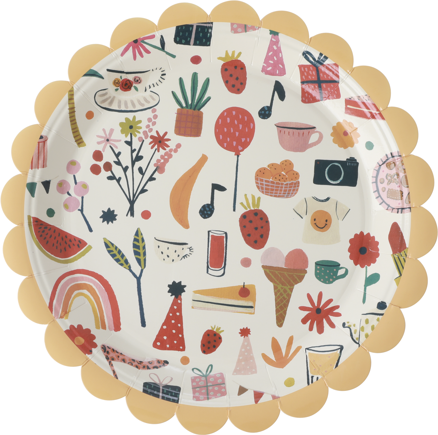 Colorful Whimsical Paper Plate Design PNG