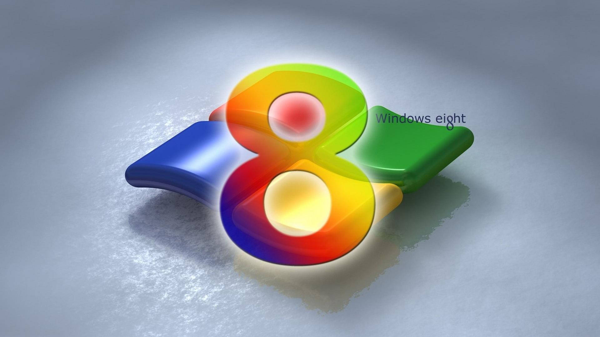 Logotipocolorido De Windows 8 Y Número. Fondo de pantalla
