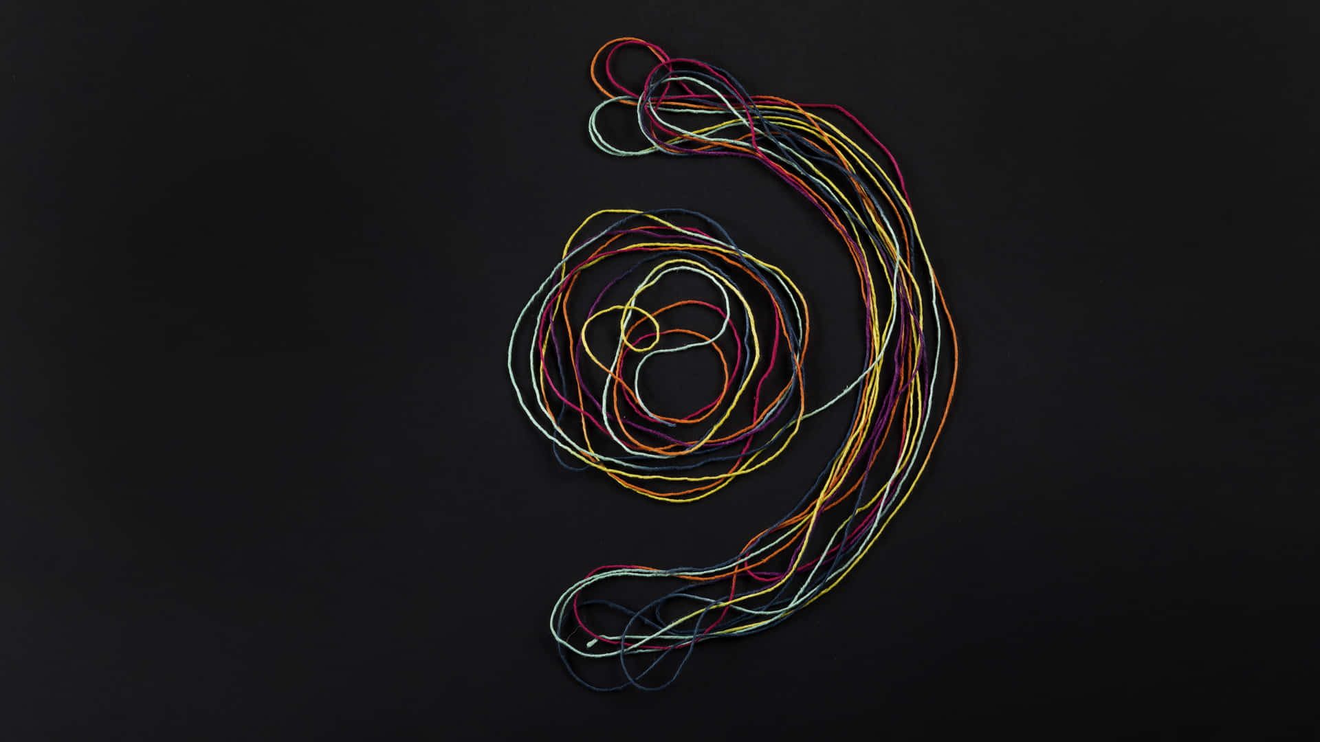 Colorful Wireson Black Background Wallpaper