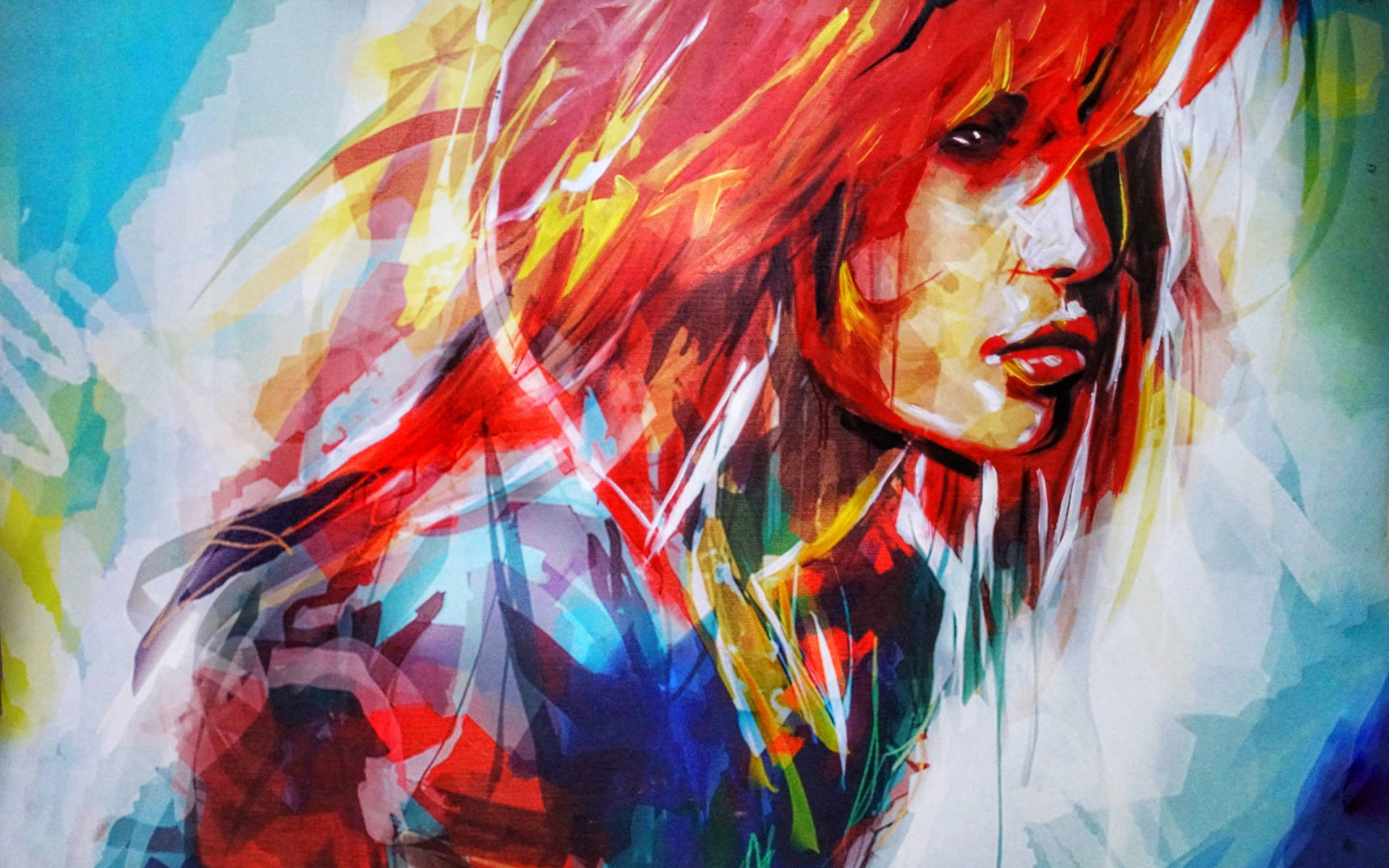 Colorful Woman Art Drawing Wallpaper