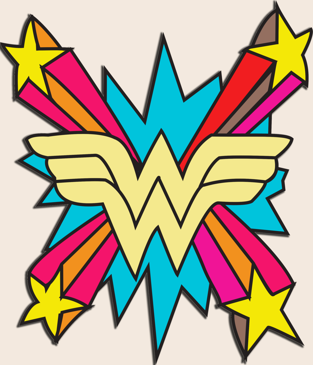 Colorful Wonder Woman Logo Art PNG