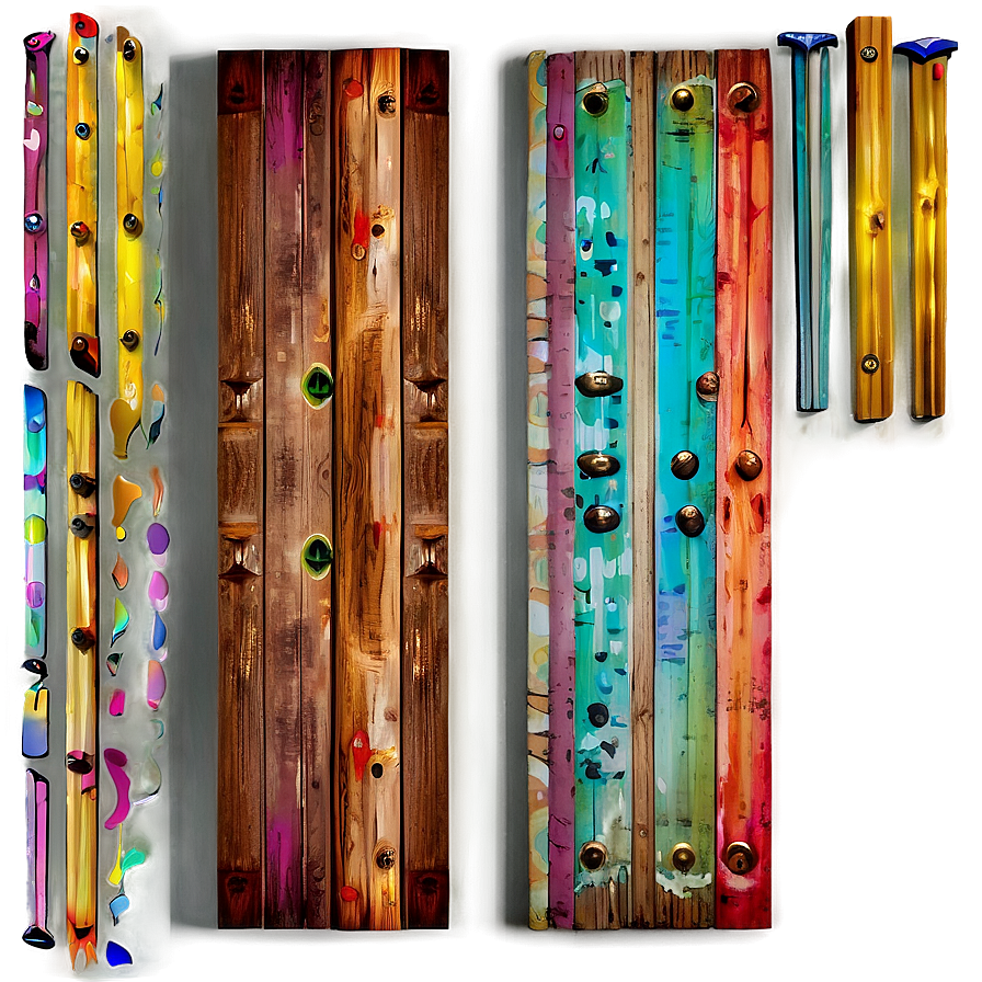 Colorful Wooden Plank Variations Png 06132024 PNG