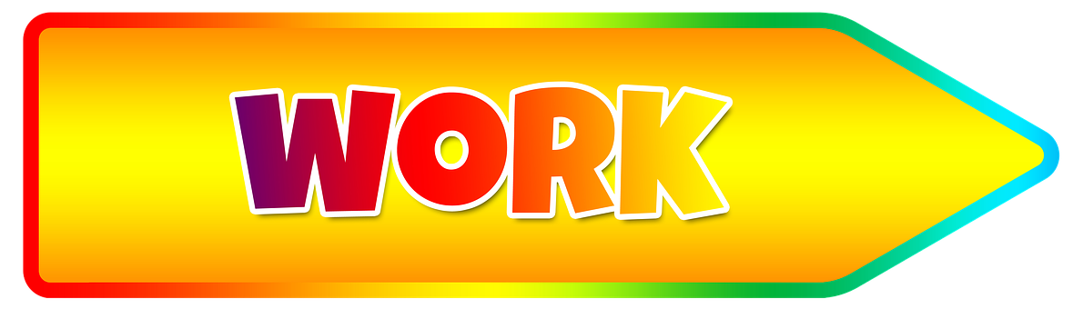 Colorful Work Arrow Sign PNG