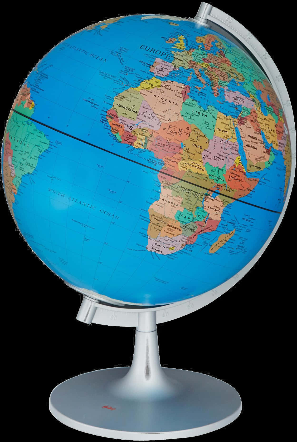Colorful World Globe Standing PNG