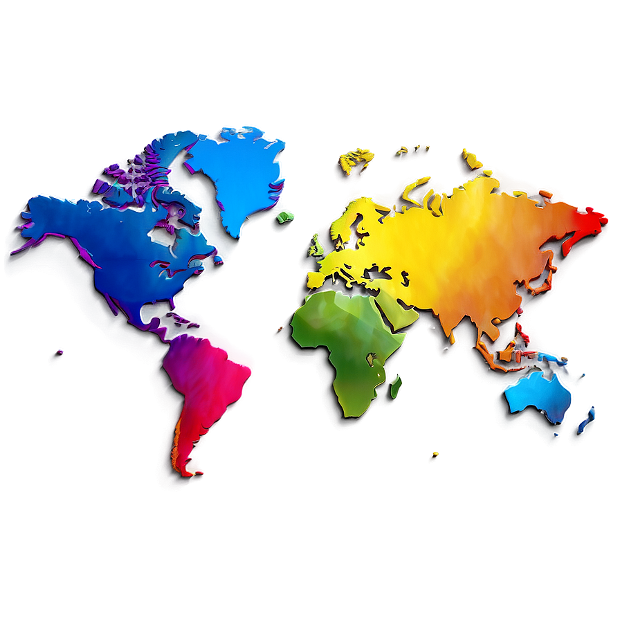 Colorful World Map Png 36 PNG