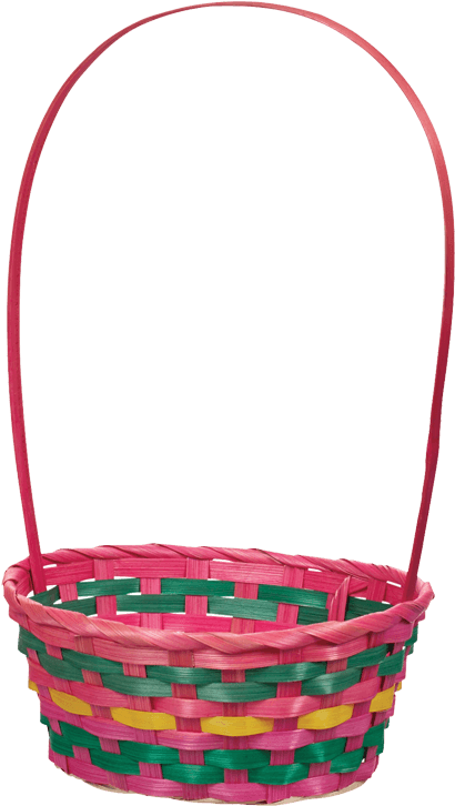 Colorful Woven Easter Basket PNG