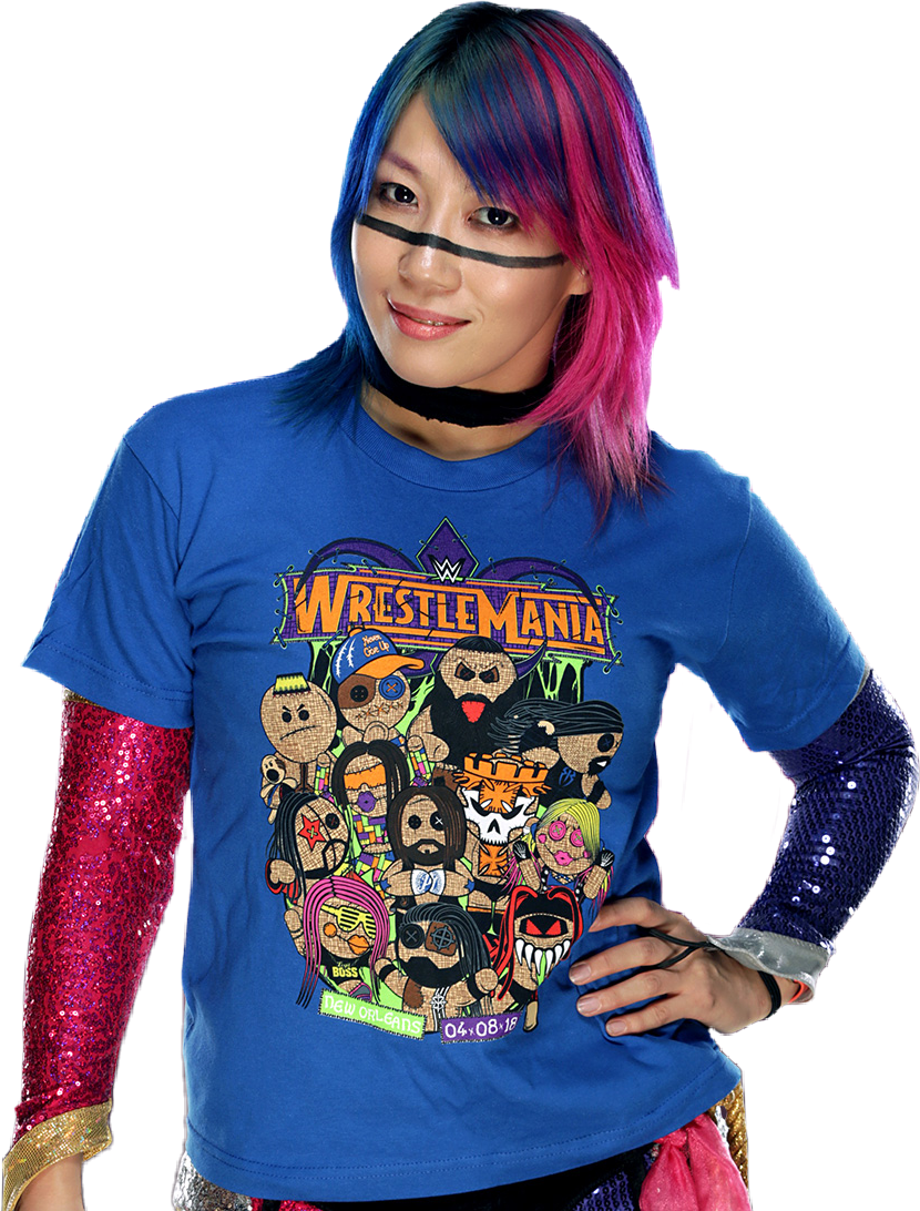 Colorful Wrestling Fan Tshirt Woman PNG