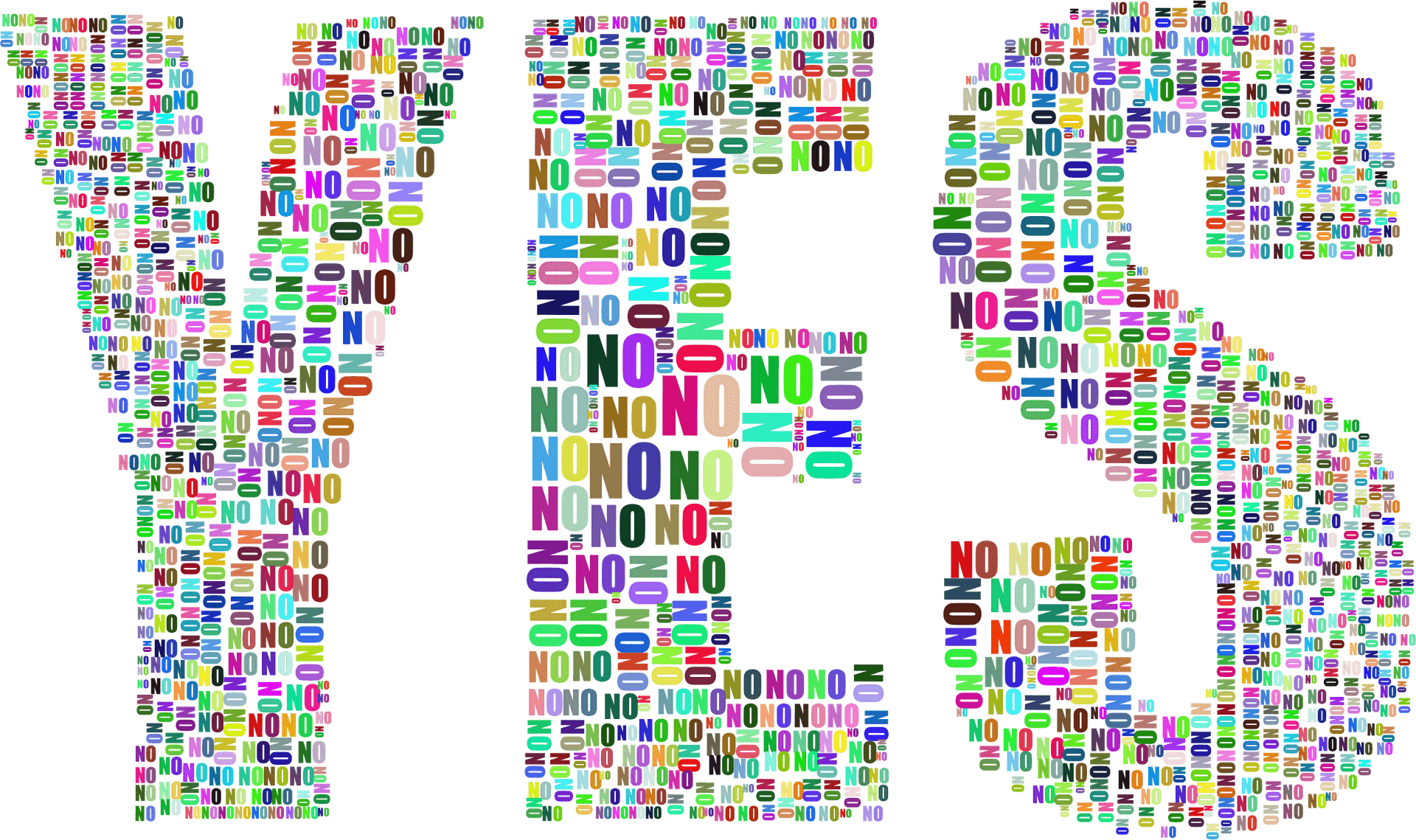 Colorful Y E S Mosaic PNG