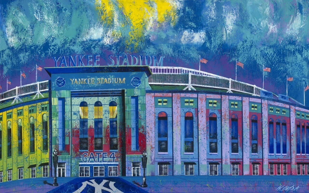 Colorful Yankee Stadium Painting Wallpaper