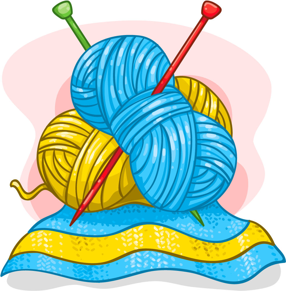 Colorful Yarn Ballsand Knitting Needles PNG