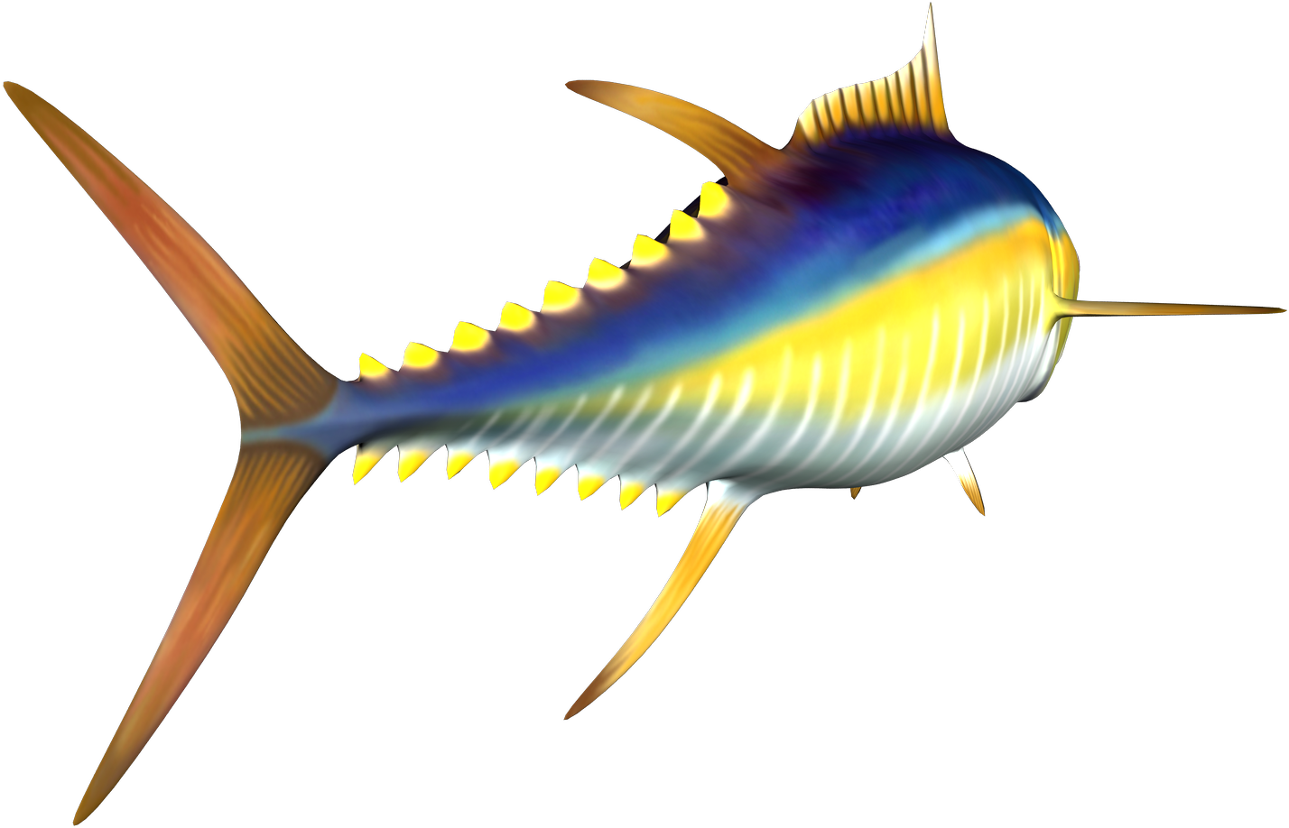 Colorful Yellowfin Tuna Illustration PNG