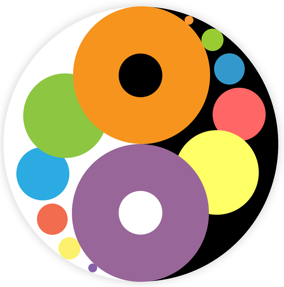 Colorful Yin Yang Balance PNG