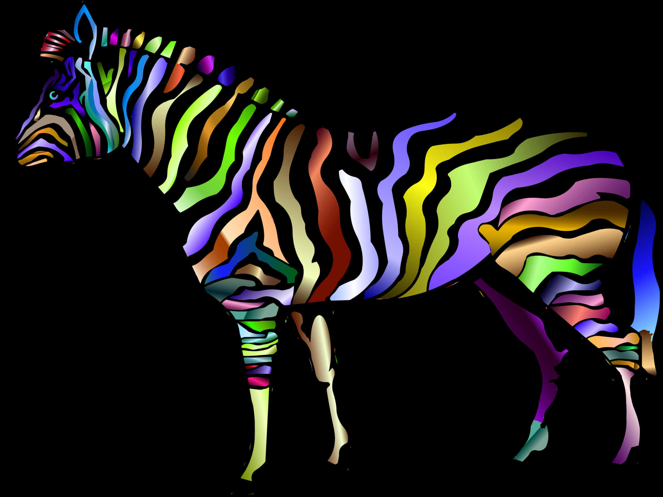 Colorful Zebra Artwork PNG