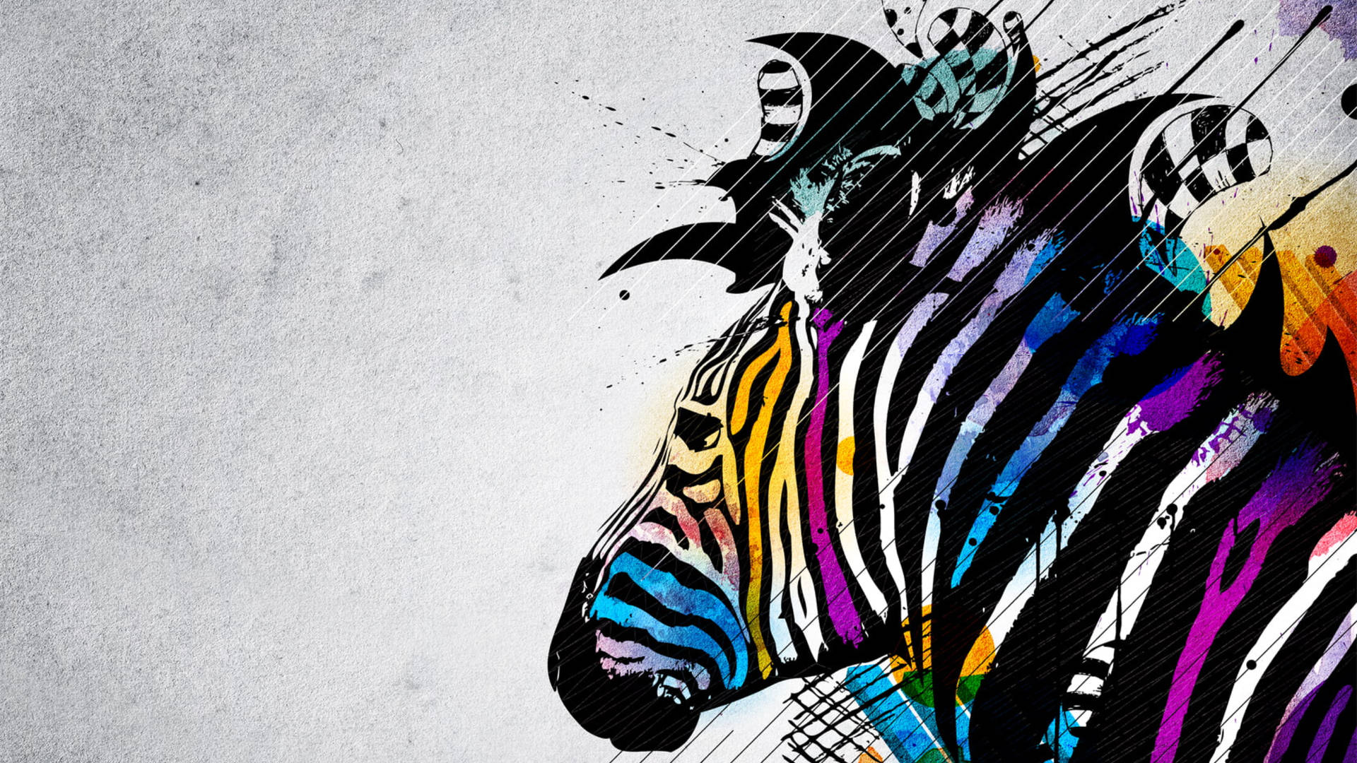 Colorful Zebra Digital Art Wallpaper