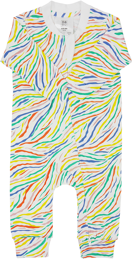 Colorful Zebra Stripe Baby Romper PNG