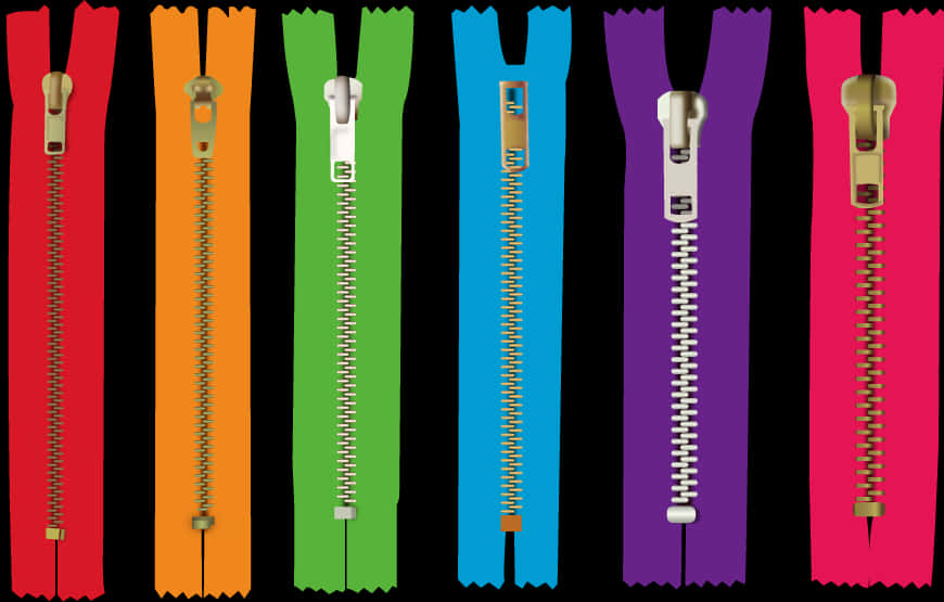 Colorful Zippers Array PNG