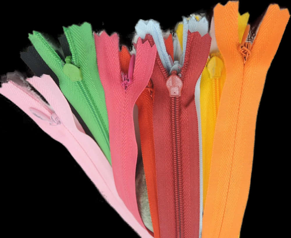 Colorful Zippers Fan Display PNG