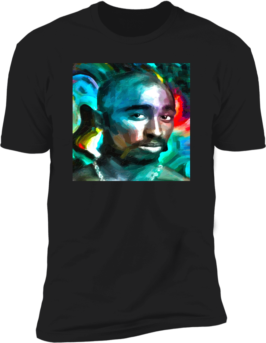 Colorful2 Pac Portrait T Shirt PNG