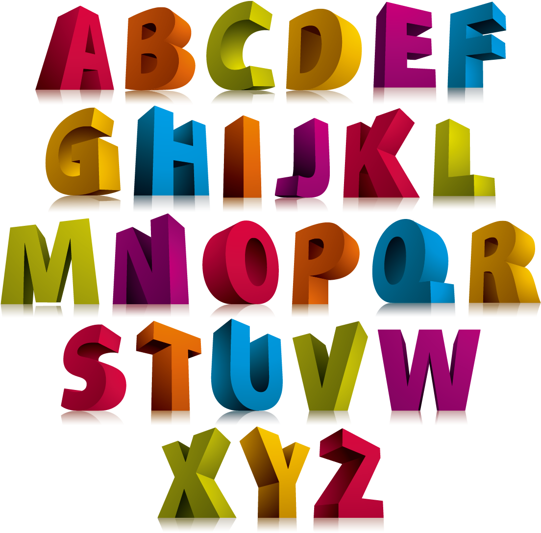 Download Colorful3 D Alphabet Letters | Wallpapers.com