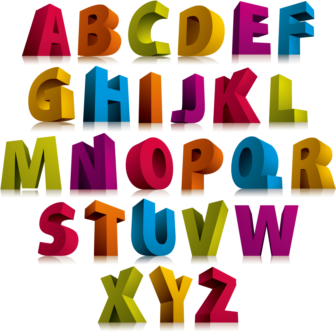Colorful3 D Alphabet Letters PNG