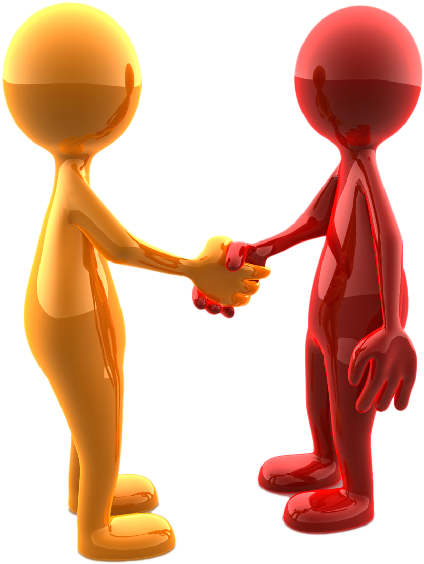 Colorful3 D Characters Handshake PNG