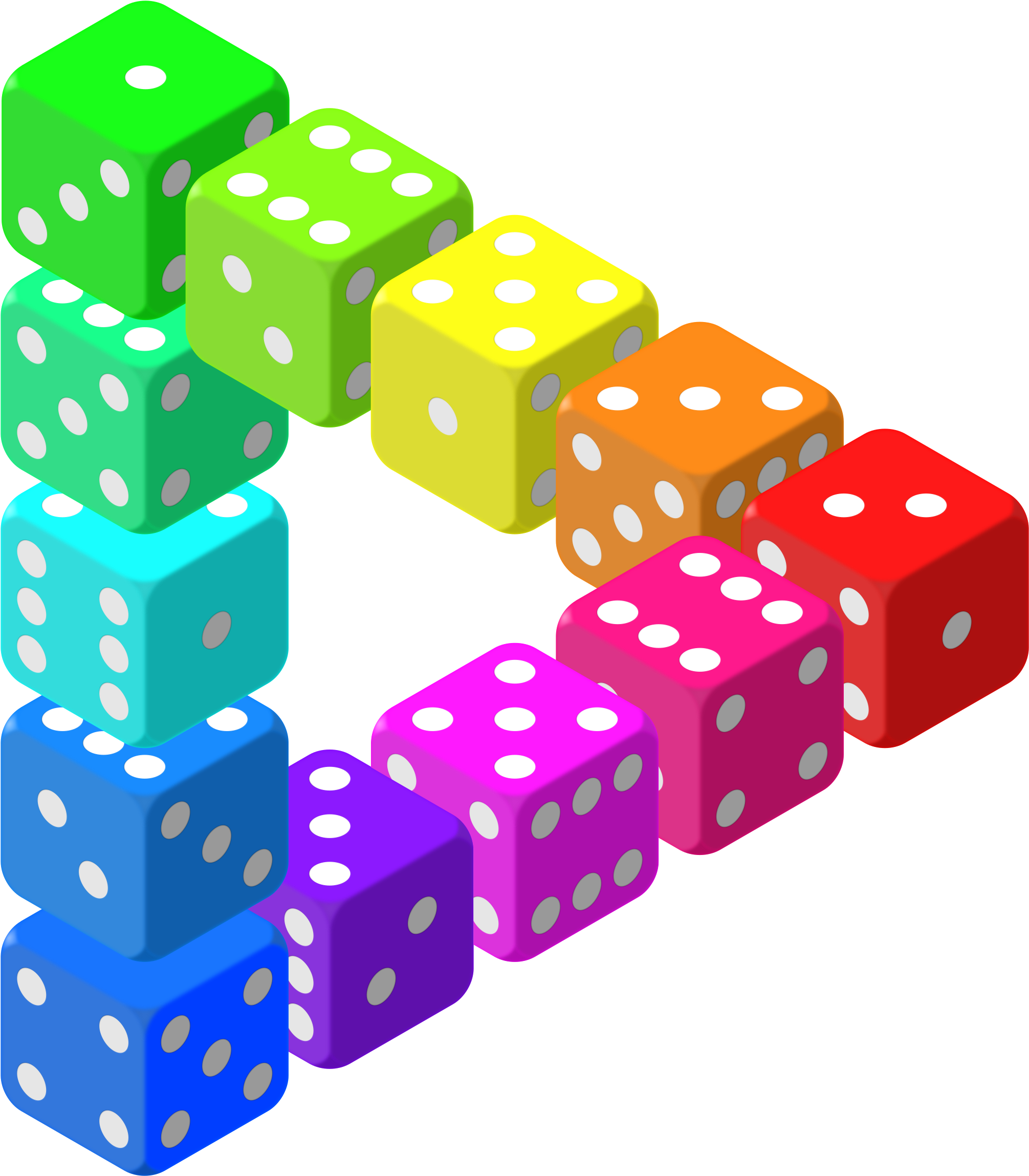 Colorful3 D Dice Chain PNG
