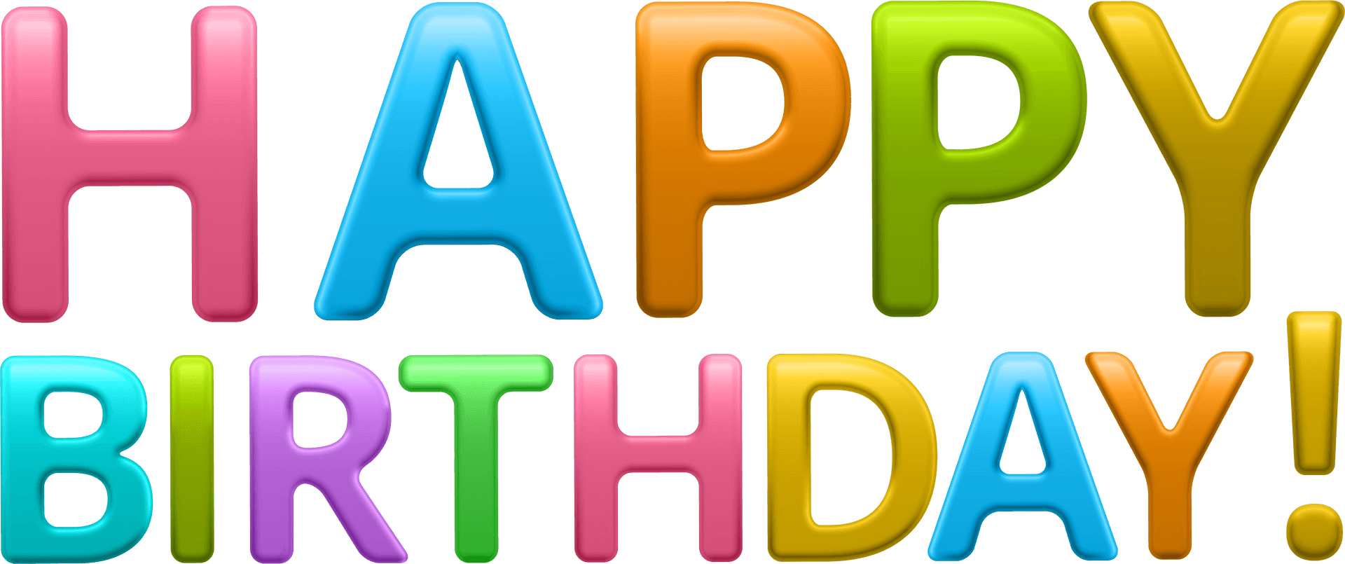 Colorful3 D Happy Birthday Text PNG