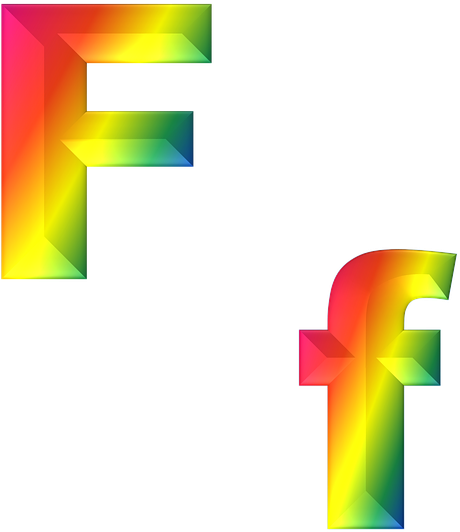 Colorful3 D Letter F Graphic PNG