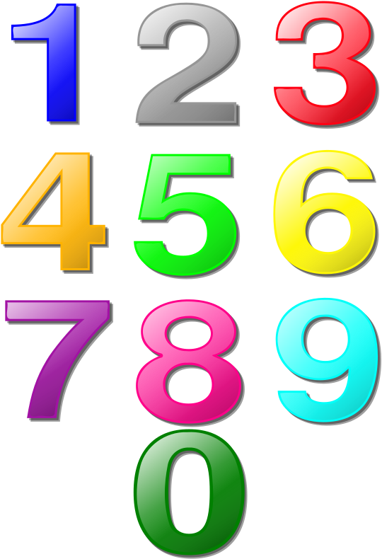 Colorful3 D Numbers1to0 PNG