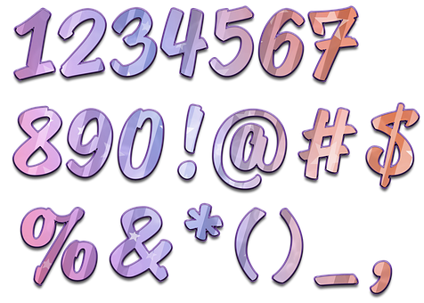 Colorful3 D Numbersand Symbols PNG