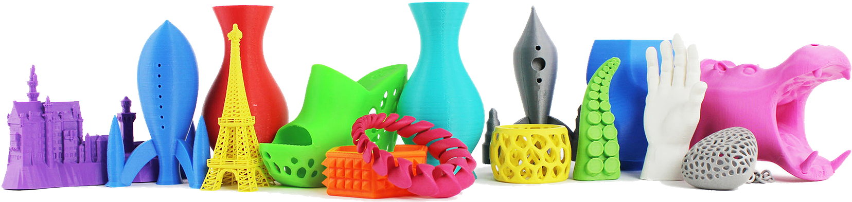 Colorful3 D Printed Objects Collection PNG