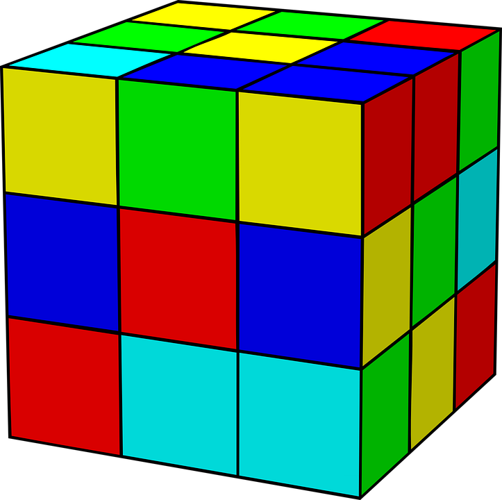 Colorful3 D Puzzle Cube PNG