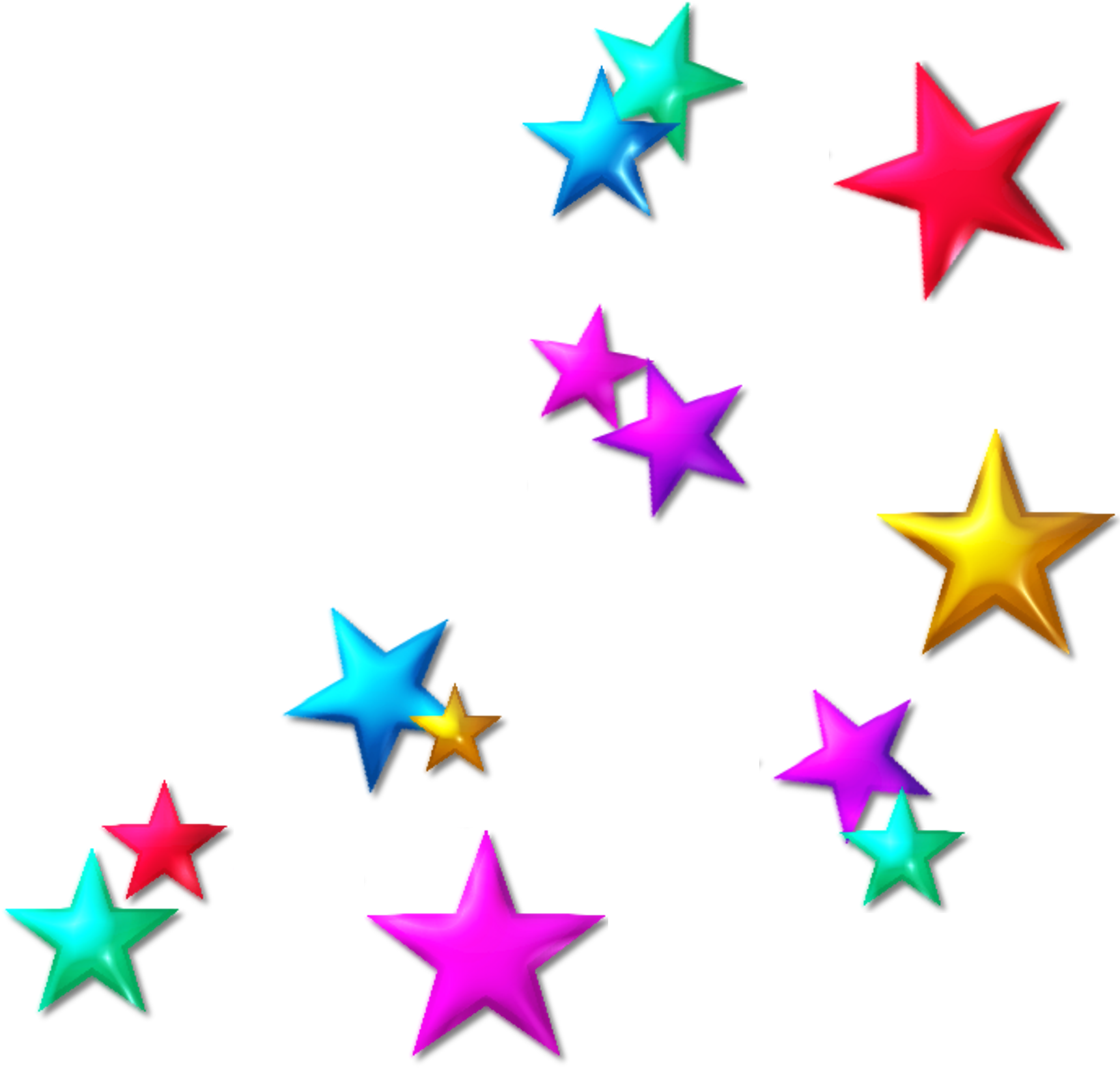 Colorful3 D Stars Background PNG