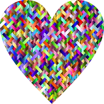 Colorful3 D Weave Heart PNG